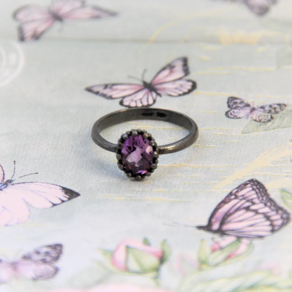 Amberhoeve Zilveren ring met Amethyst> Zilver | Ringen